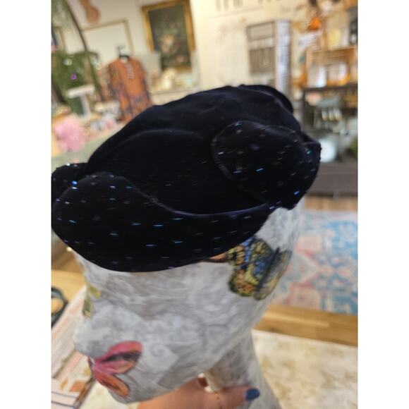 1940s Velour Hat Facisnator Vintage - Picture 7 of 15
